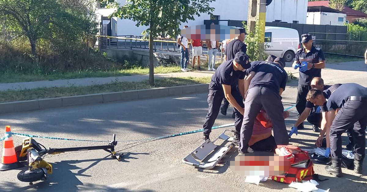 Bunic din Bixad, transportat la spital. Într-o curbă, a căzut de pe tricicleta electrică
