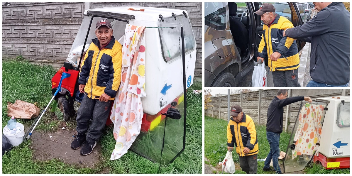 FOTO. Povestea dramatică a unui bătrânel care trăia într-o ”rulotă” în Satu Mare