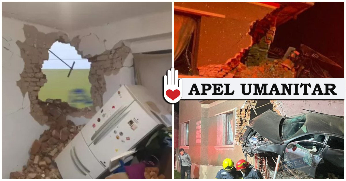 FOTO. Familia Pop, cu trei copilași, și cu casa distrusă într-un accident mortal, are nevoie de ajutor