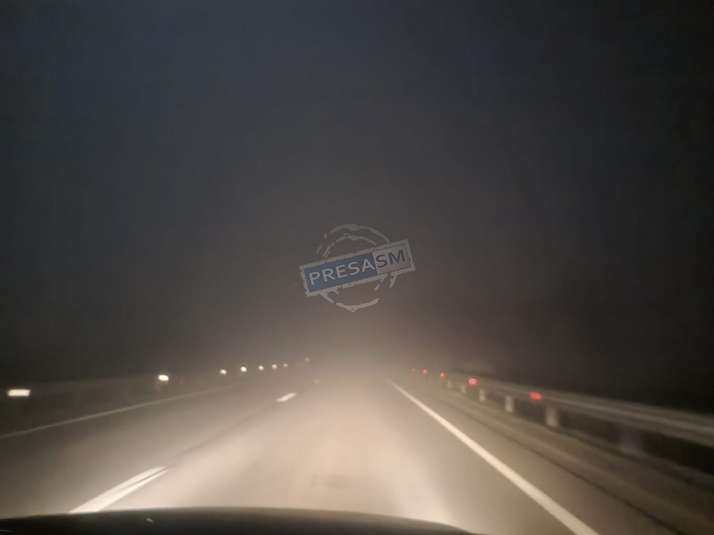 FOTO. Atenție la drum! Ceață densă pe șosele. Cod galben la Satu Mare