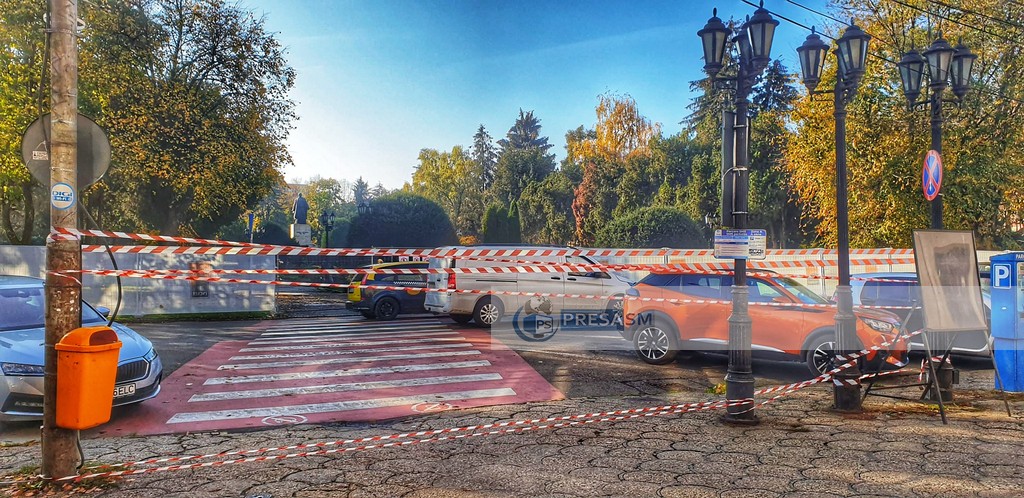 FOTOGALERIE. Au început lucrările în centrul Sătmarului. Se taie și se vor replanta sute de copaci