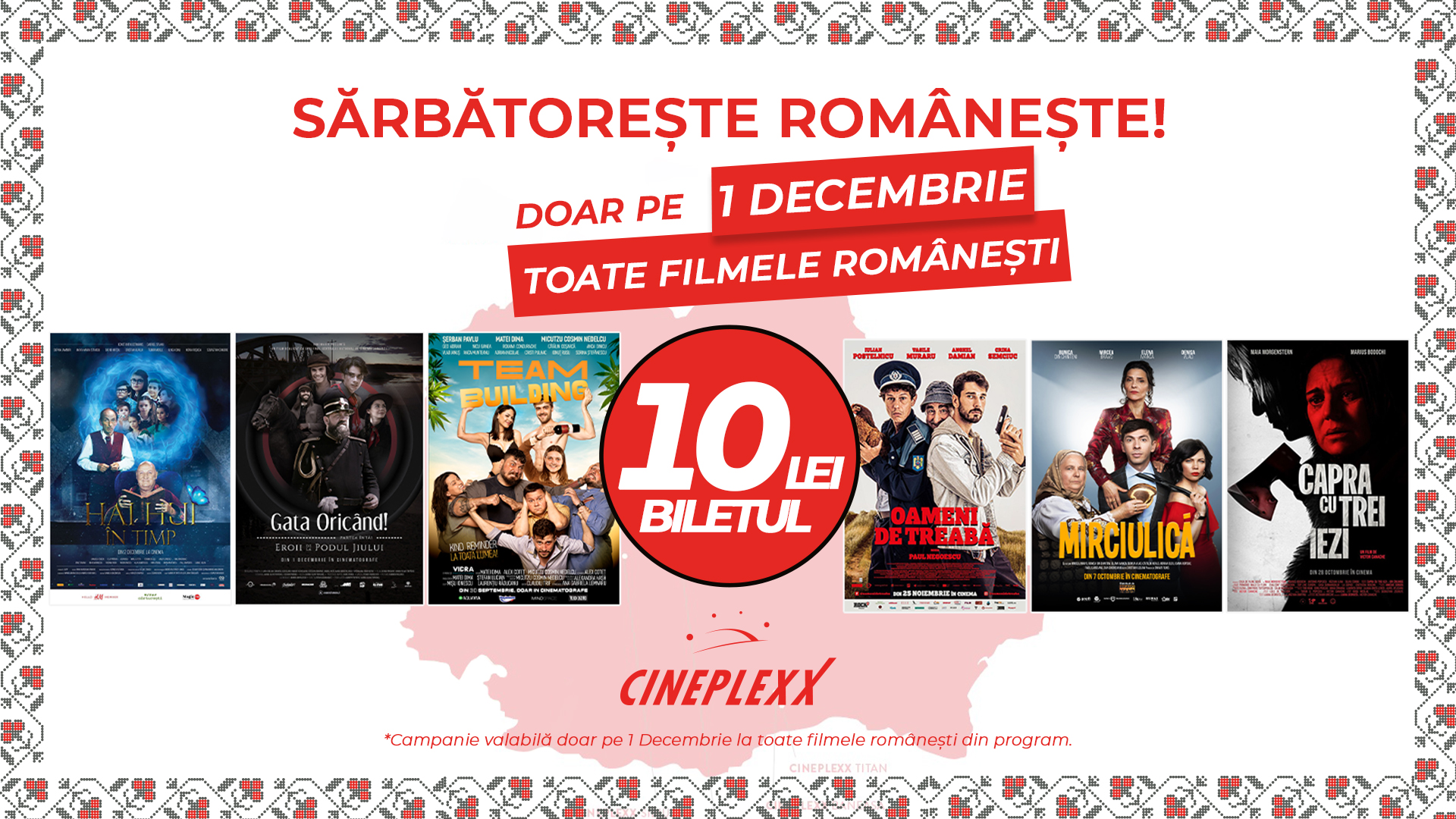 Sărbătorește românește la Cineplexx! Ziua Națională vine cu preț unic pentru filmele locale