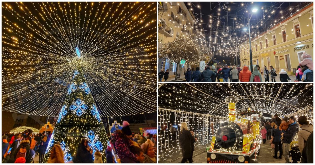 FOTO/VIDEO. Magia Crăciunului la Satu Mare. A fost pornit iluminatul festiv