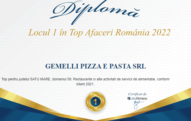 Gemelli - brand-ul sătmărean lider la livrări și cifra de afaceri. Din anul 2016 și până în prezent