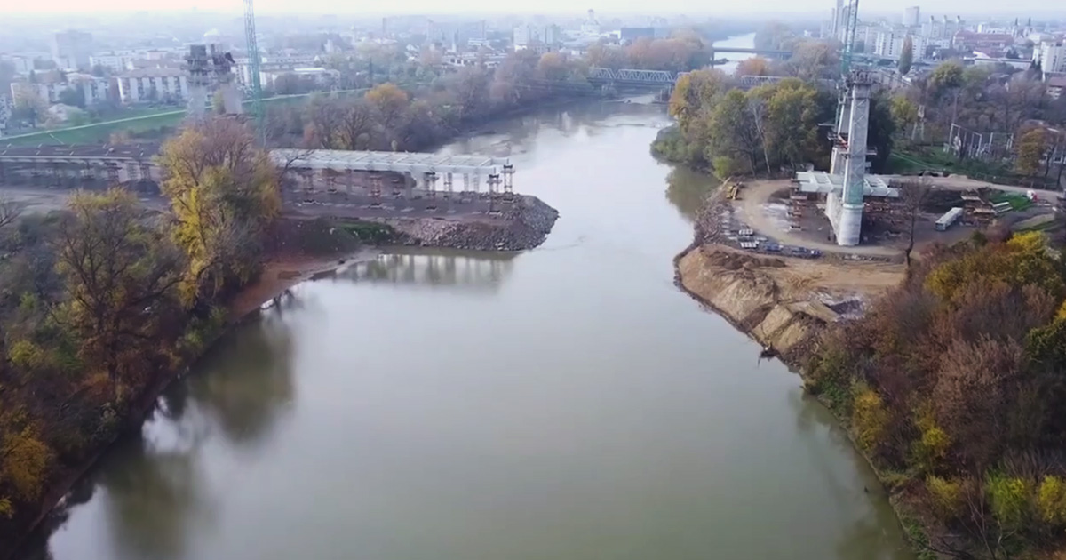 VIDEO. Cum avansează lucrările la podul peste Someș