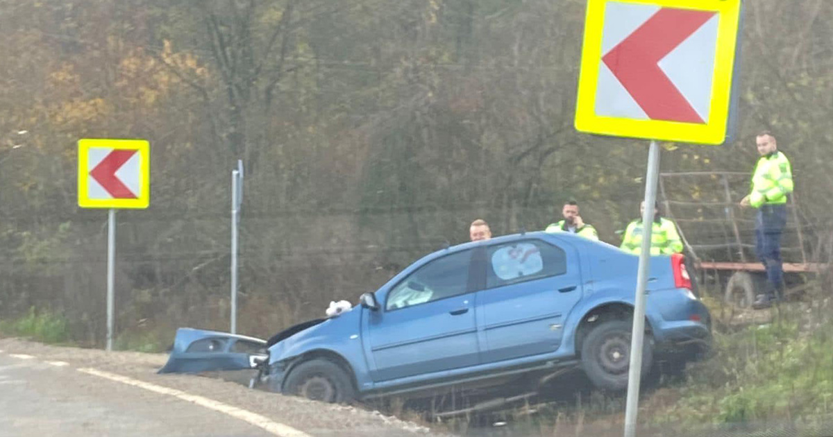Sătmăreanul a ajuns cu mașina în șanț. I-a refuzat pe polițiști, iar acum are dosar penal