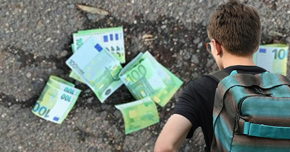 FOTO. Un elev din județul vecin a dat dovadă de un rar spirit civic. A găsit mii de euro și i-a predat polițiștilor