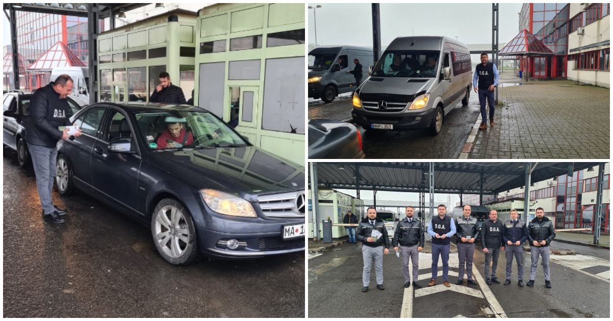FOTO. Ofițerii DGA au descins în Vama Petea. Acțiune anticorupție, discuții cu șoferii