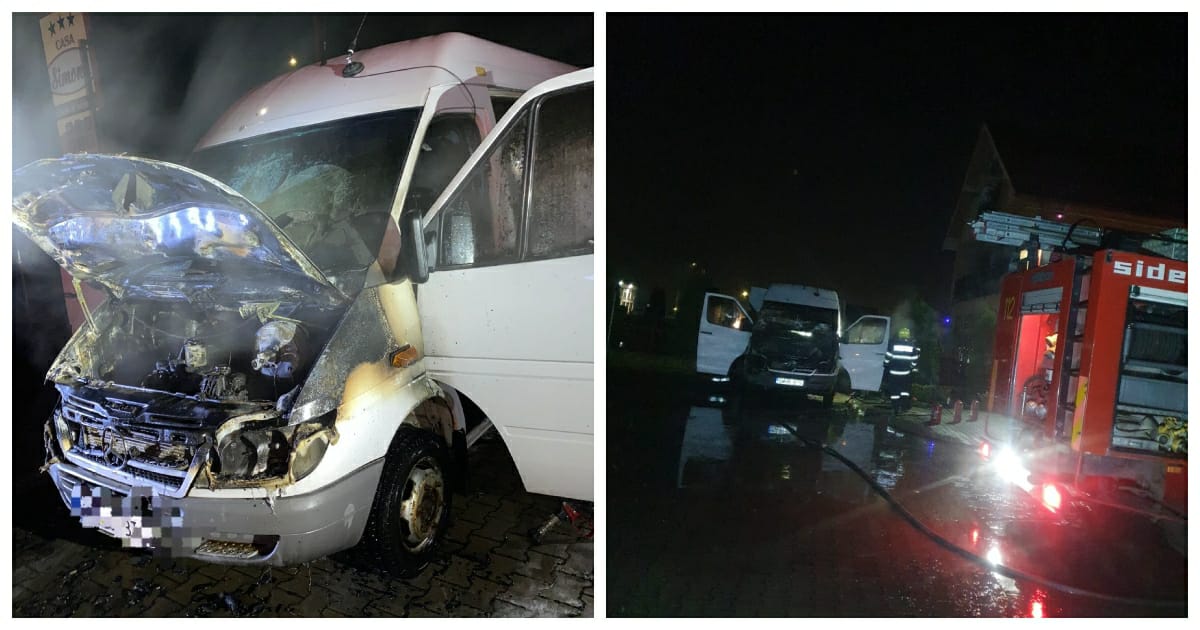 FOTOGALERIE. Autoutilitară distrusă pe DN19, în comuna Botiz