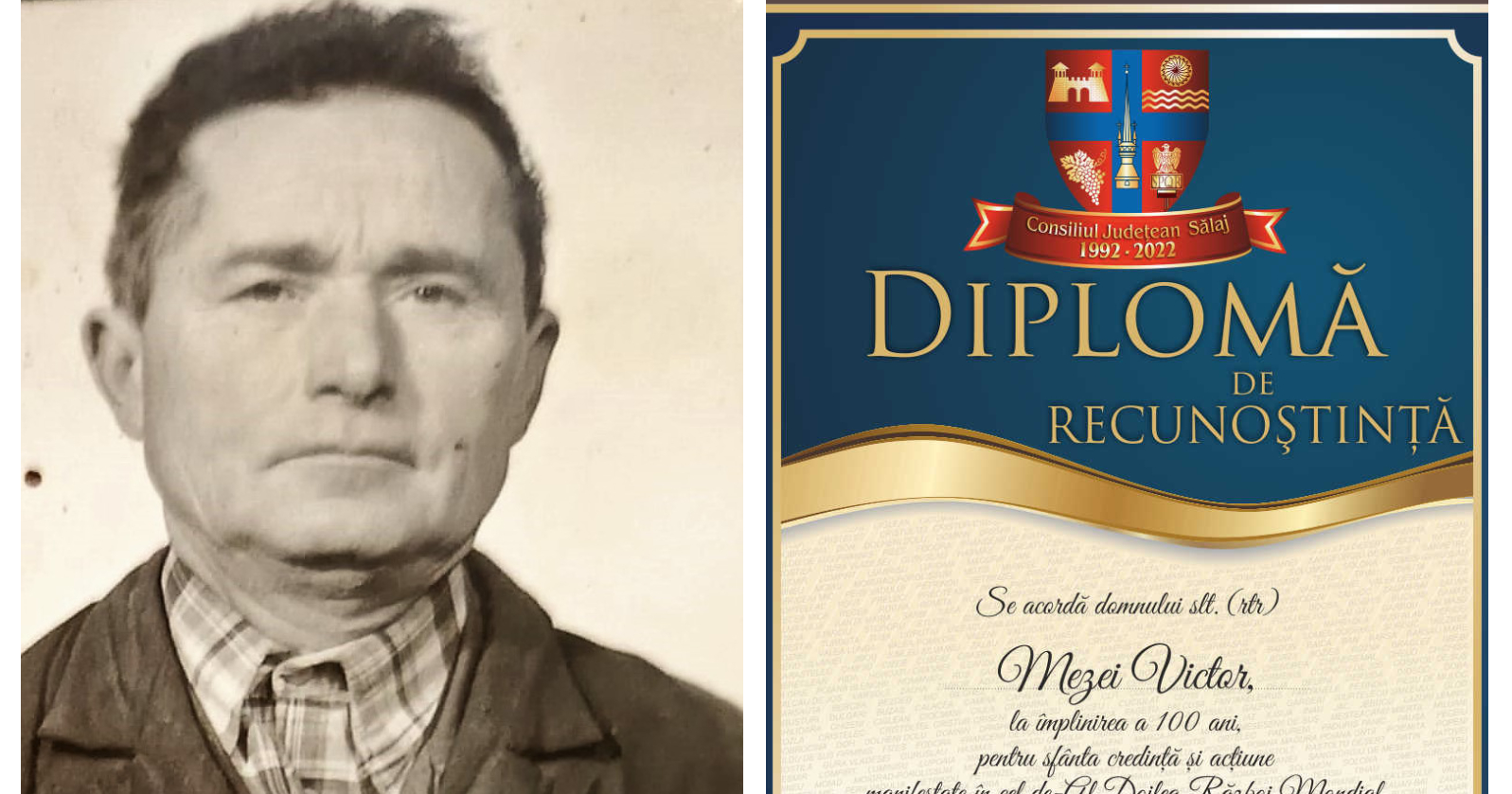 FOTO. Sătmăreanul care a supraviețuit lagărelor naziste și a atins un secol de viață. A fost premiat