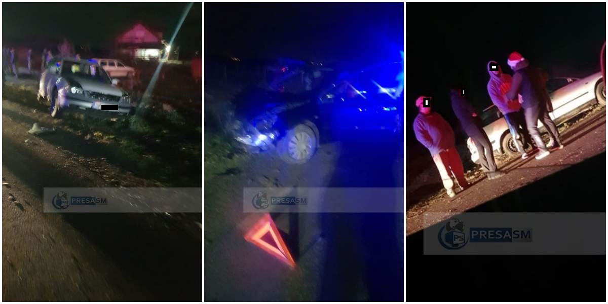 FOTOGALERIE. Accident în Amați. Coliziune între două mașini. O persoană a ajuns la UPU