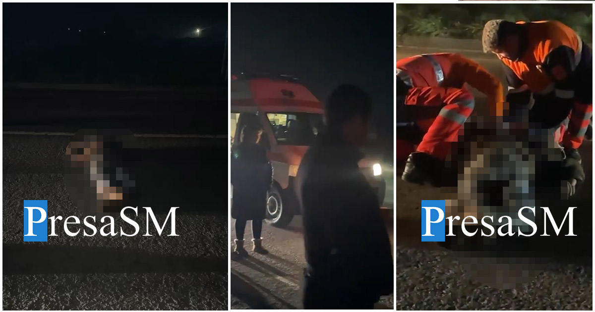 VIDEO. Bărbat căzut în mijlocul drumului, strivit de o mașină. Accident mortal în județul vecin