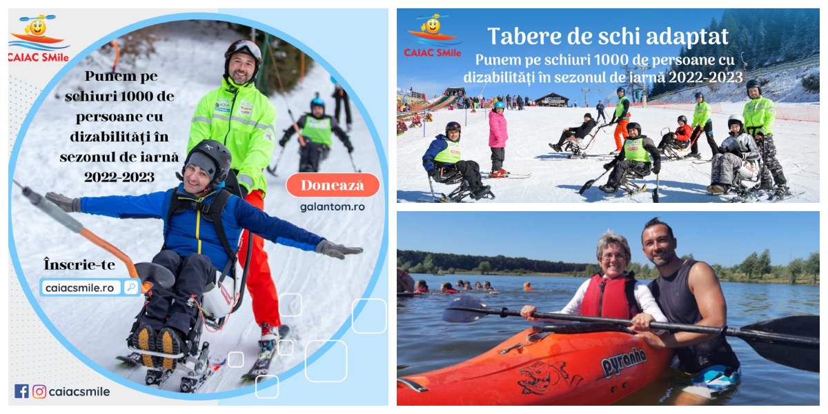 FOTO/VIDEO. Povestea impresionantă a Angelei și a sute de persoane cu handicap. Ajutați de Caiac Smile să facă sport