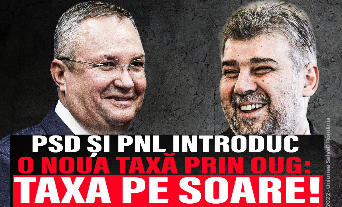 Guvernul PSD-PNL introduce o nouă taxă prin OUG: TAXA PE SOARE!