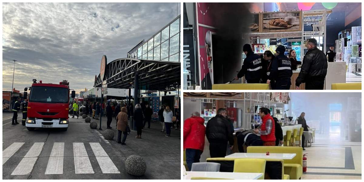 FOTO/VIDEO. Incendiu la Auchan. Alertă la 112. Pompierii la fața locului