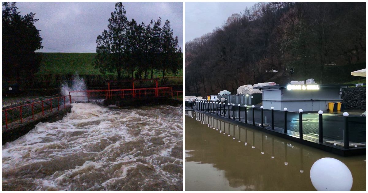 FOTO/VIDEO. Pericol de inundații în județul Satu Mare. Lacul Călinești, în faza a doua de apărare