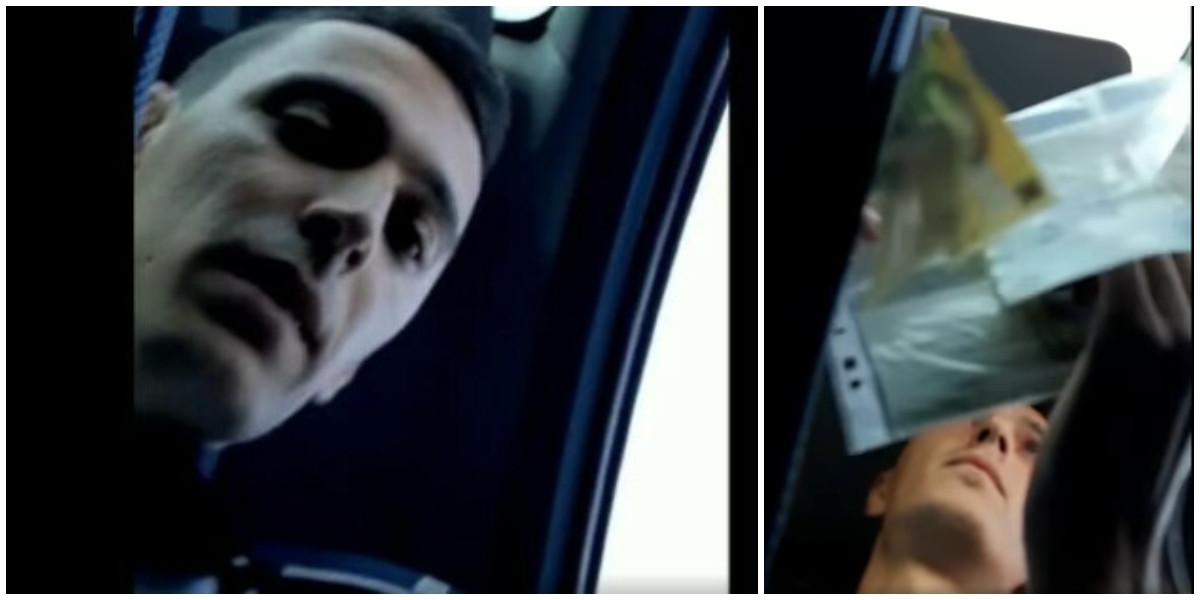 VIDEO FLAGRANT. Un tânăr (18 ani) a încercat să mituiască un polițist rutier