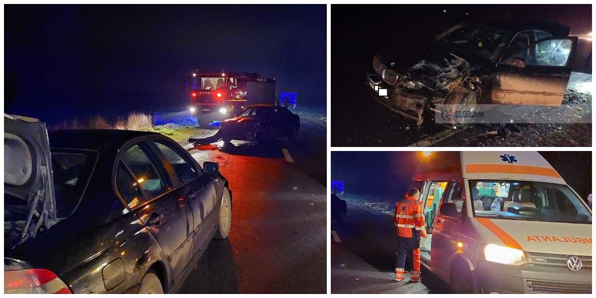 FOTOGALERIE. Coliziune frontală în județul Satu Mare! Trei femei au ajuns la Urgență