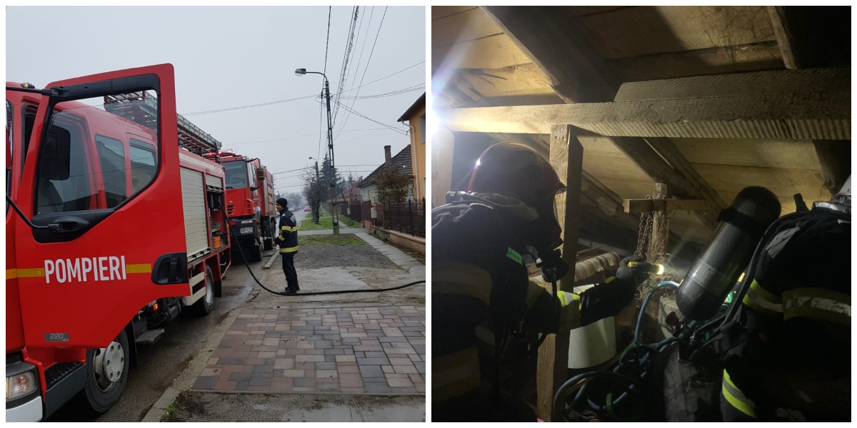 FOTO. Alertă în municipiul Satu Mare! Pompierii au intervenit într-o zonă de case