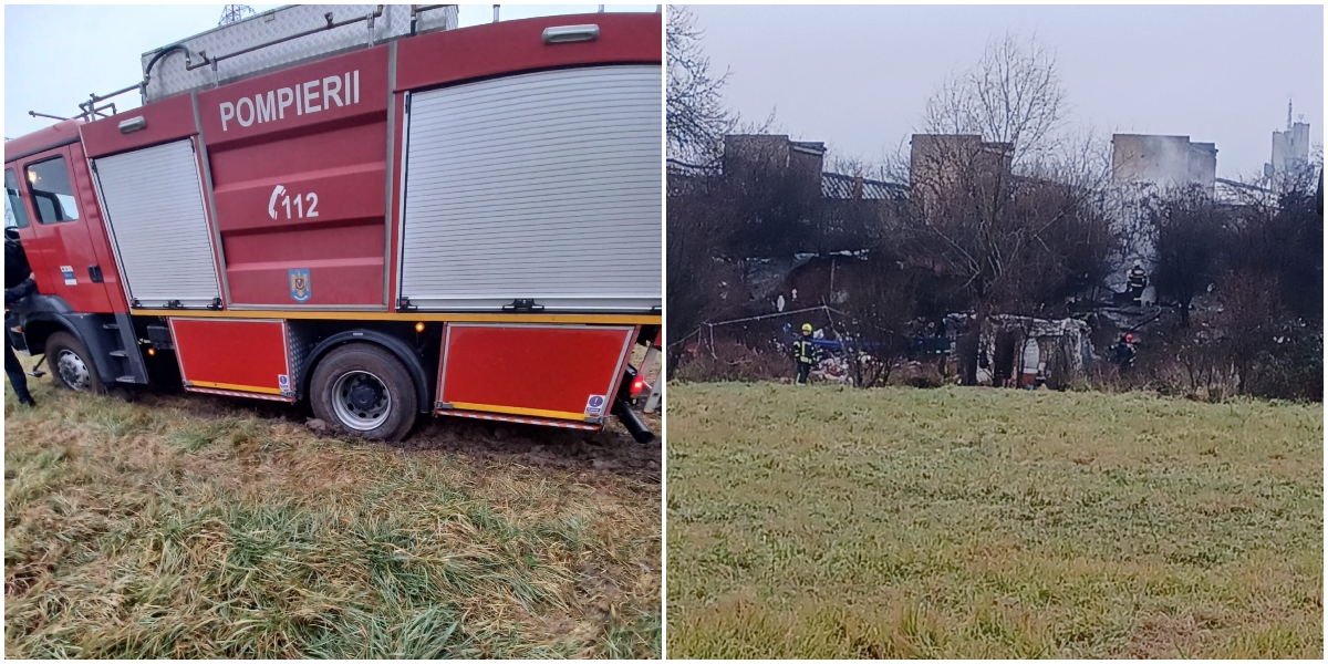 FOTO. Incendiu în ghetoul de pe Ostrovului. Barăcile improvizate au luat foc