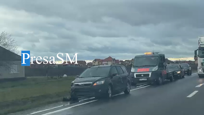 VIDEO. Accident pe DN19, în județul Satu Mare. Impact între două mașini
