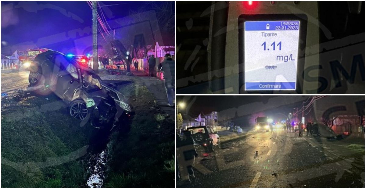 FOTOGALERIE. Un șofer beat pulbere a ucis o sătmăreancă, pe DN19, în Oaș