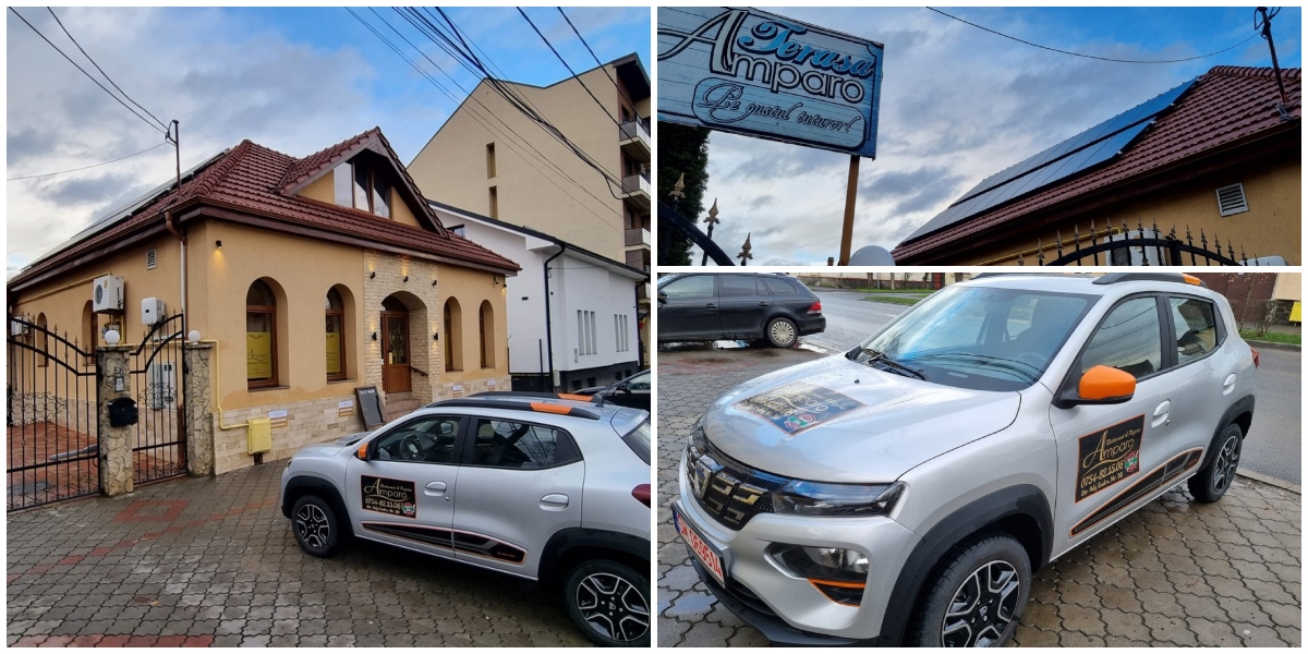 FOTO. Restaurant modern în Satu Mare. Mașini electrice, panouri fotovoltaice și stații de încărcare