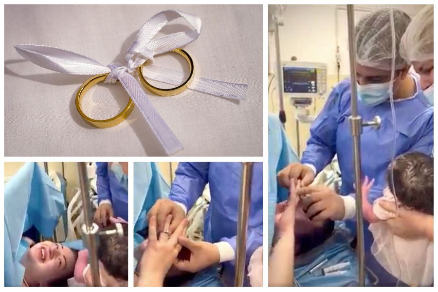 VIDEO. Tânără mămică, cerută în căsătorie chiar în sala de nașteri, după ce a născut