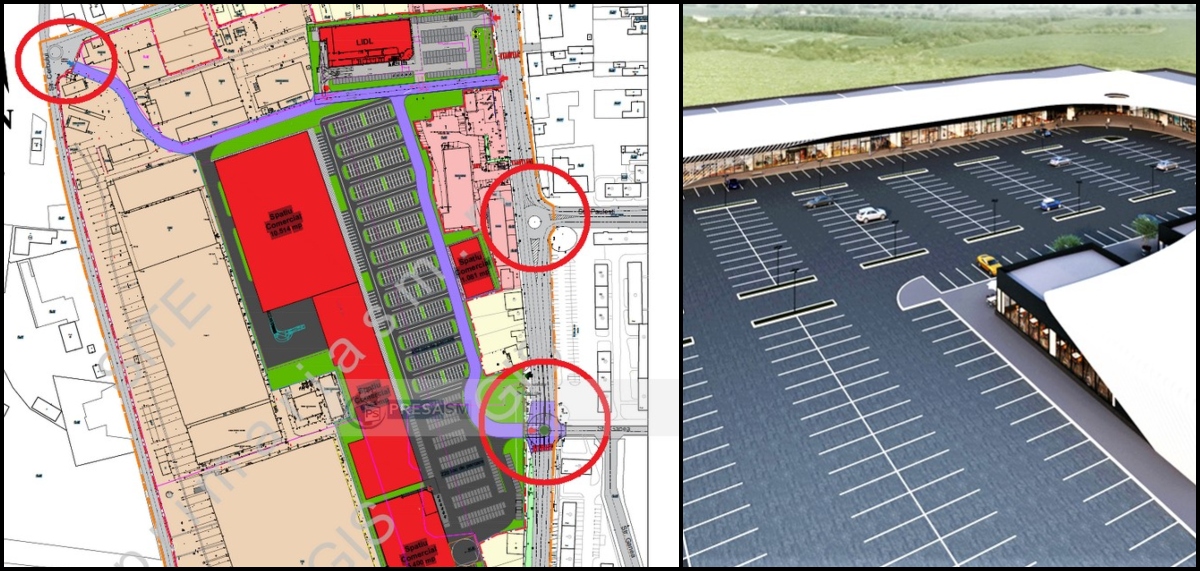 FOTO. Complex comercial uriaș pe B-dul Lucian Blaga. Sute de locuri de parcare și două sensuri giratorii noi