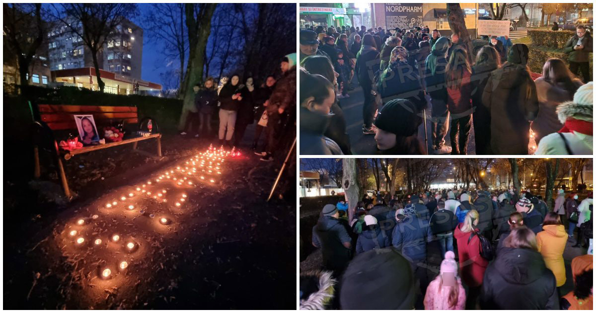FOTO/VIDEO. Protest spitalul din Satu Mare, după moartea Ștefaniei. Se cere demiterea unui medic de la UPU