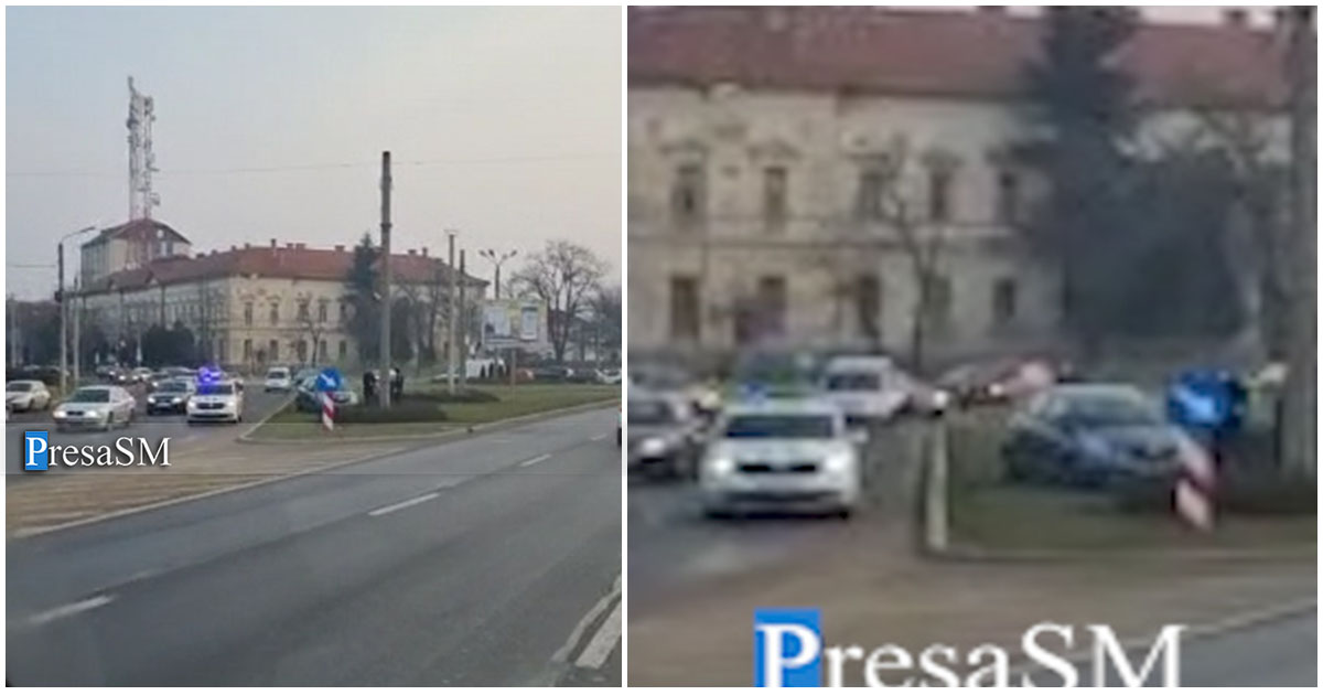 VIDEO. Accident în față la Finanțe. A ajuns cu mașina pe spațiul verde