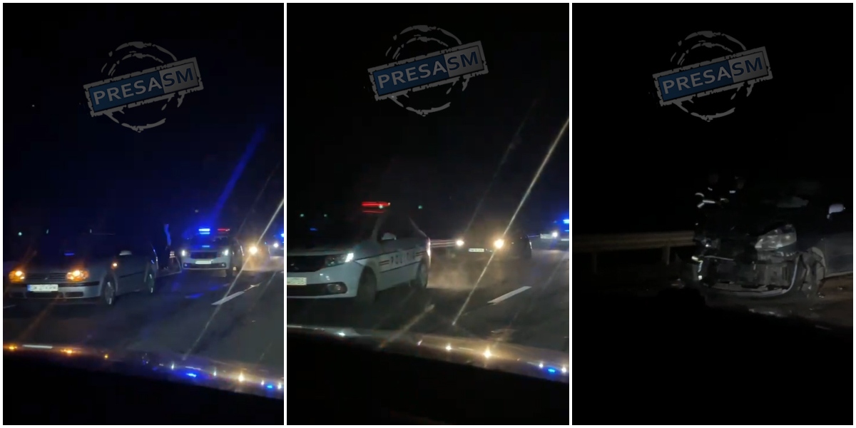 VIDEO. Dublu ghinion pentru o șoferiță, pe DN19, în zona Carei. Mașină în pană, lovită în plin