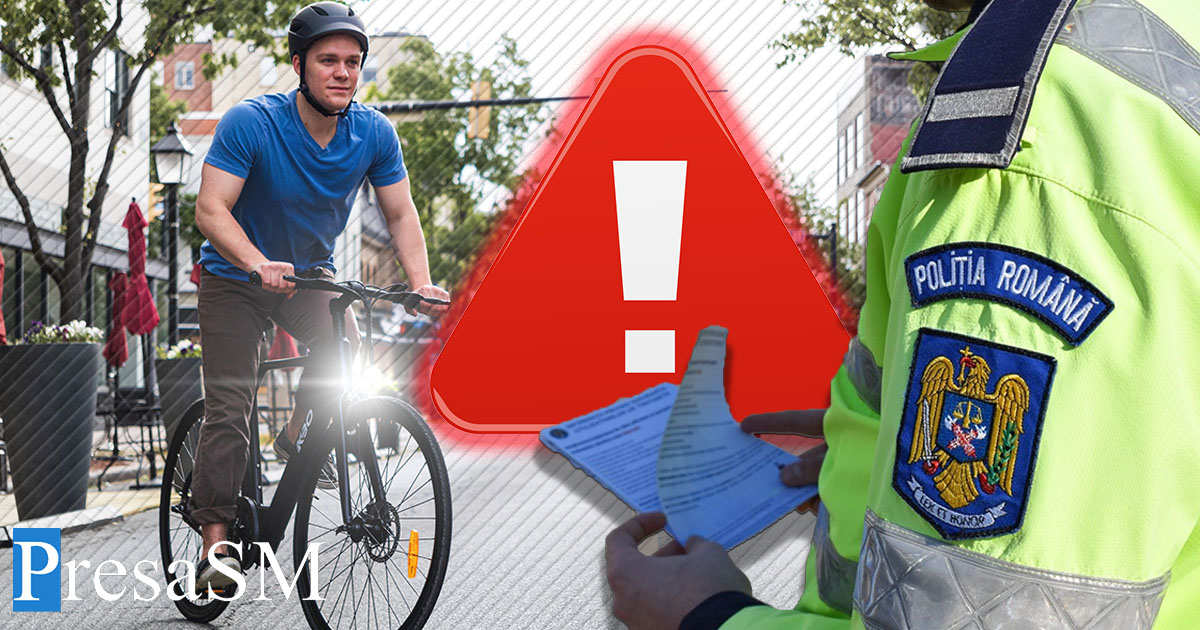 Polițiștii sătmăreni, cu ochii pe bicicliști! Au dat amenzi de mii de lei