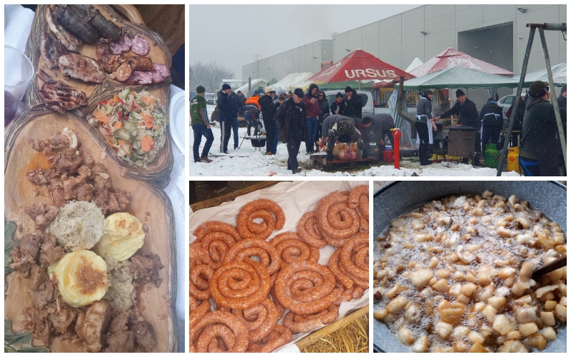 FOTOGALERIE. Record la concursul de tăiat porci din Satu Mare. Preparate unul și unul