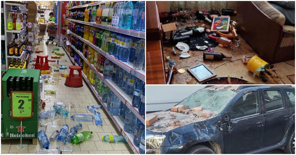FOTO/VIDEO. Efectele cutremurului din Oltenia: persoane rănite, clădiri avariate, mașini distruse