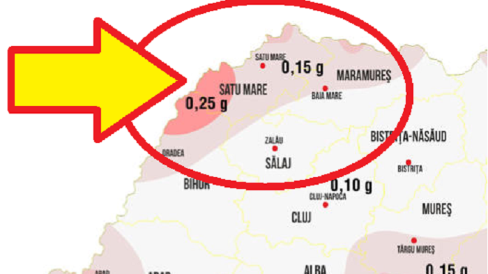 HARTĂ. Zonele cu risc seismic din județul Satu Mare