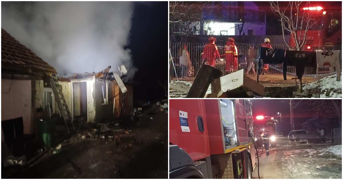 FOTO. Incendiu în județul Satu Mare! Doi tineri au suferit arsuri, salvați de pompieri