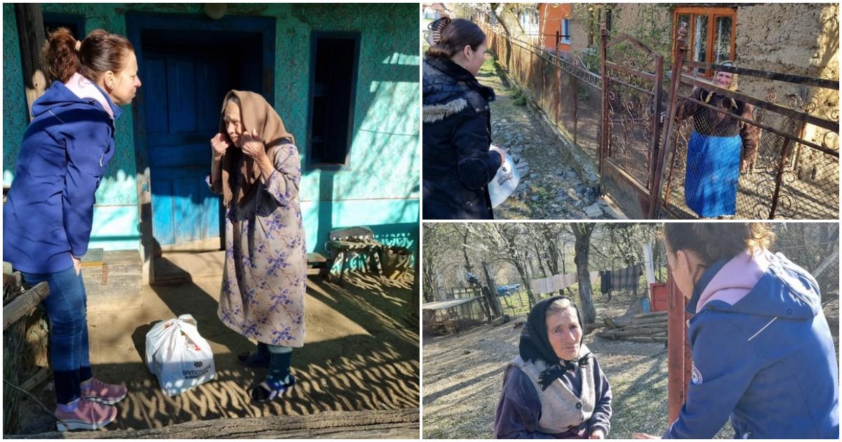 FOTO. Pachete de Paște din partea SamCivica pentru vârstnicii dintr-un sat izolat al Sătmarului