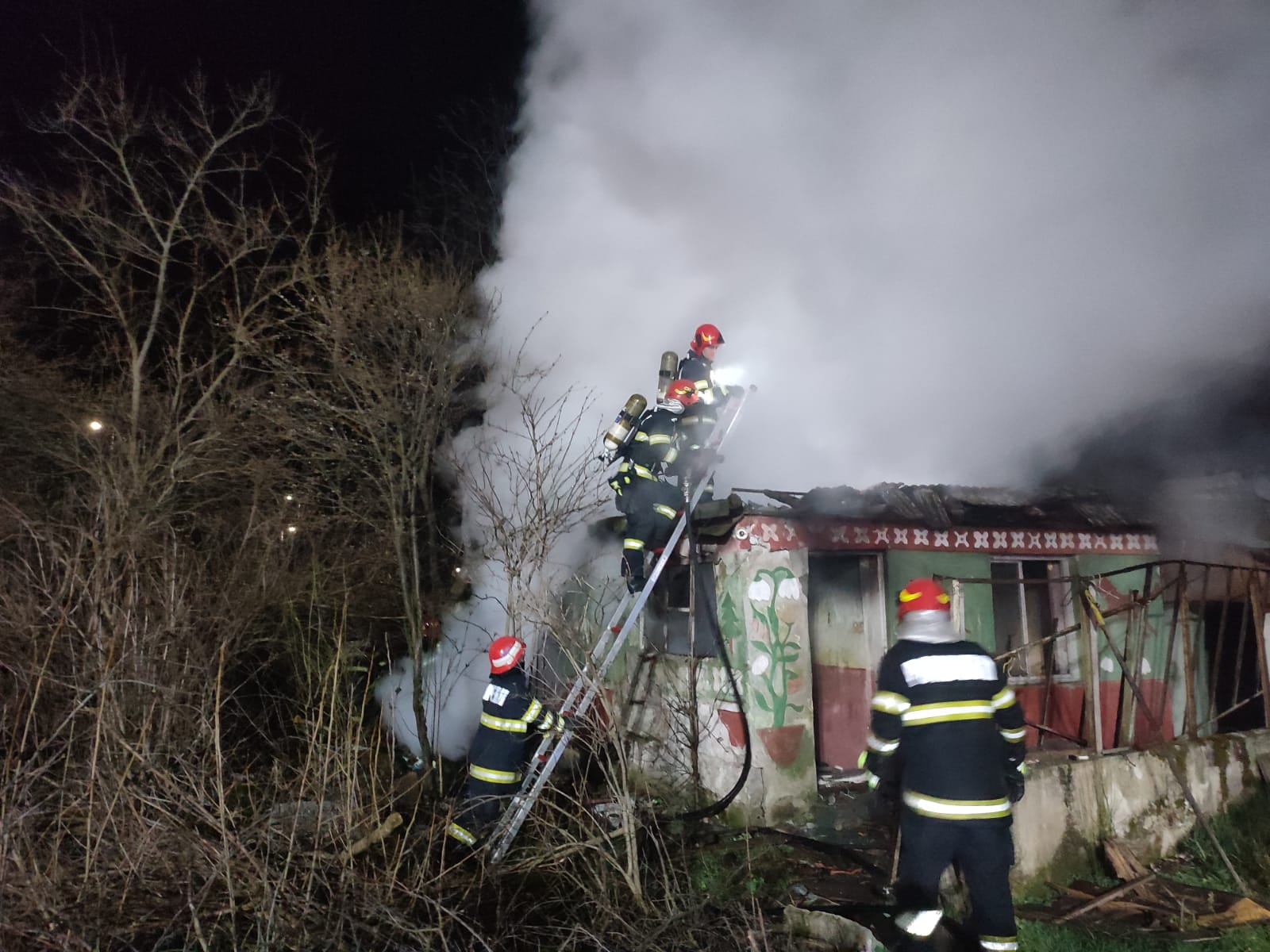 FOTO/VIDEO. Incendiu în municipiul Satu Mare. Au dat foc la o casă, pericol de extindere la alte case