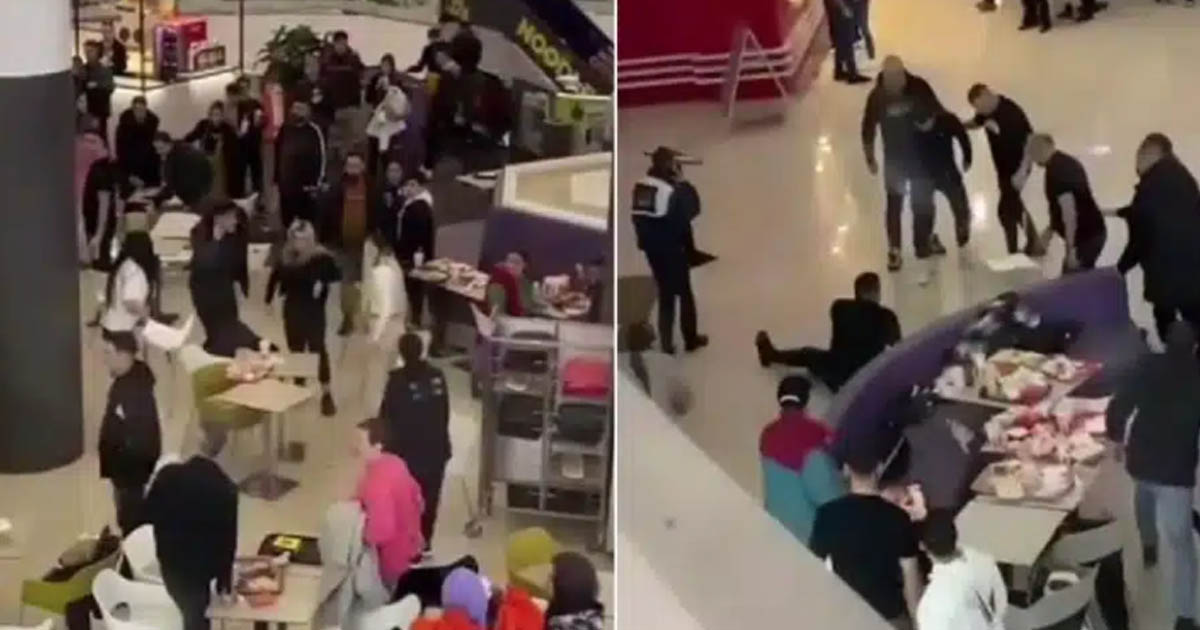 VIDEO. Scene ireale la un mall din țară.  Bărbaţi şi femei şi-au împărţit scaune, pumni şi picioare