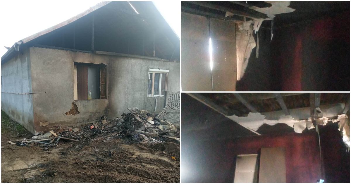 FOTO. O familie are nevoie de ajutor. Casa, distrusă după accidentul urmat de explozii