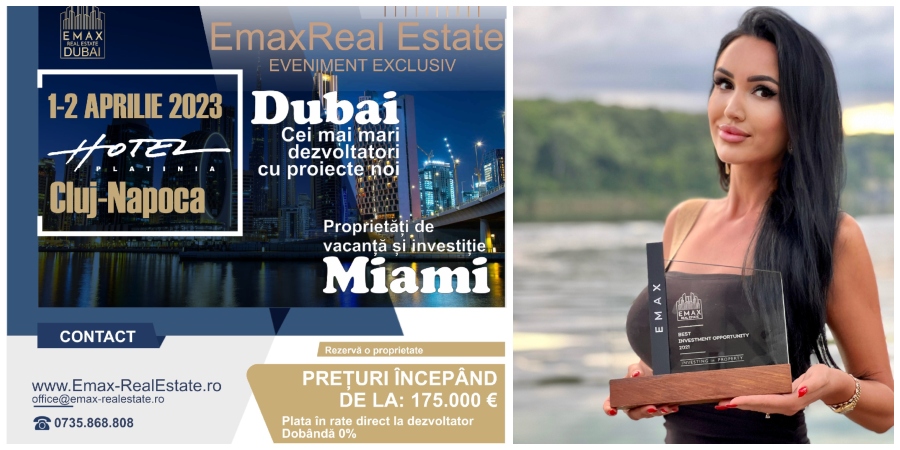 Cel mai mare eveniment dedicat pieței imobiliare din Dubai și Miami, organizat la Cluj Napoca: Hotel Platinia, 01-02 aprilie 2023