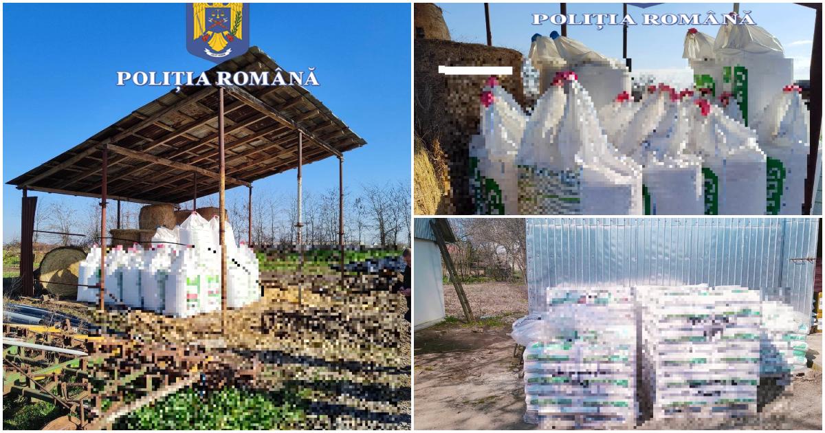 FOTOGALERIE. Zeci de mii de kg de substanțe cu potențial exploziv. Poliția Satu Mare a deschis dosar penal