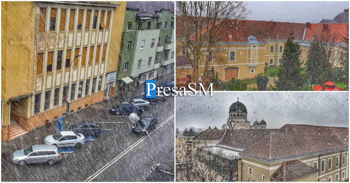 FOTO/VIDEO. Zăpada mieilor la Satu Mare. Cod galben până în această seară. Cum va fi vremea