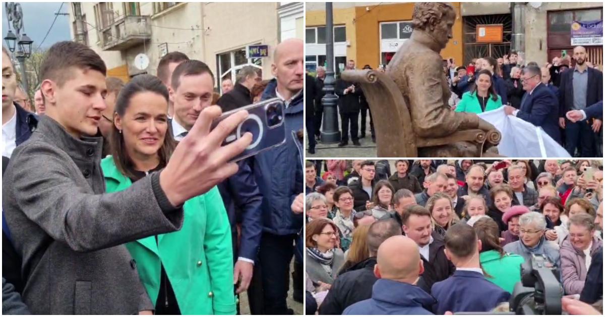 FOTO/VIDEO. Moment tensionat. Președintele Ungariei s-a dus spre protestatari. Statuia lui Kölcsey, dezvelită printre huiduieli și aplauze