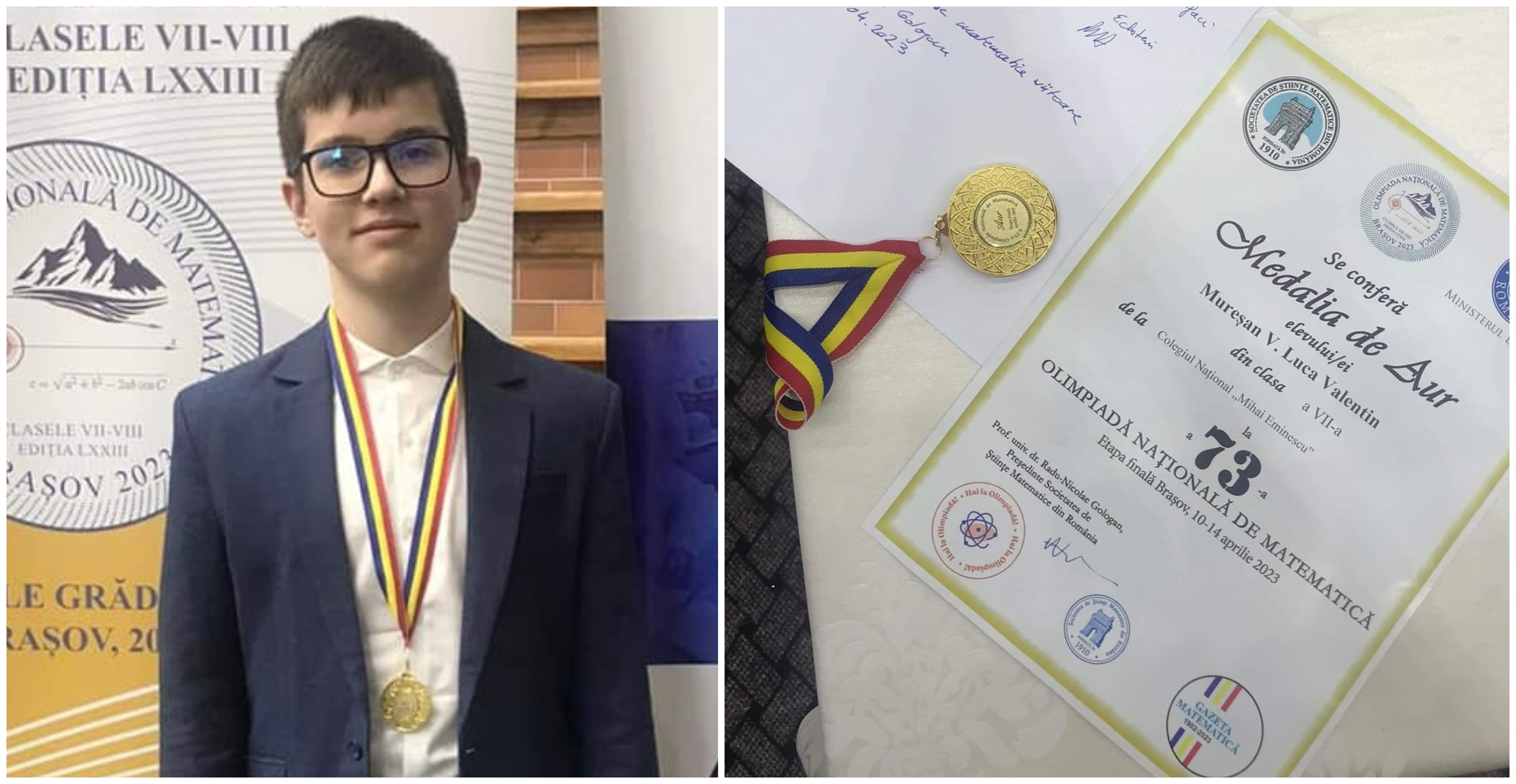 FOTO. Elevul de aur al Sătmarului! Luca a câștigat Olimpiada Națională de Matematică