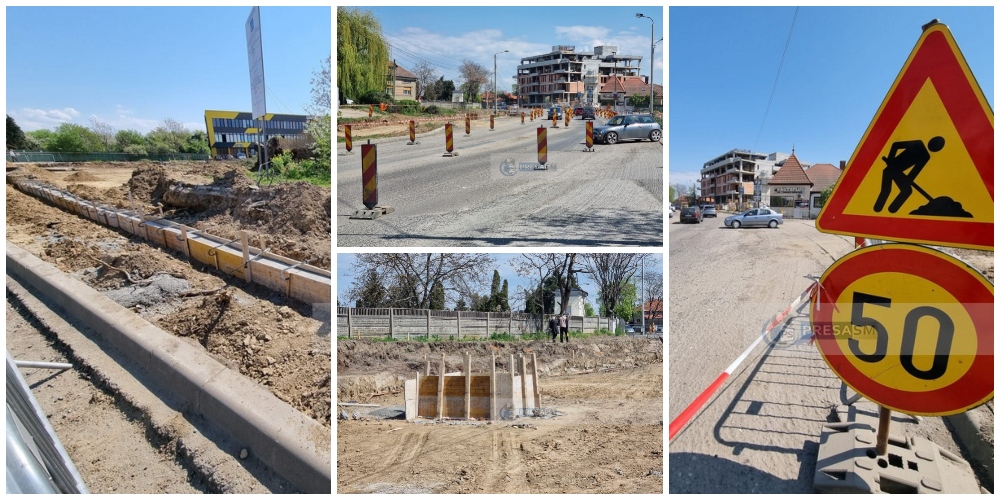 FOTOGALERIE. Se construiește cel mai mare sens giratoriu din municipiul Satu Mare