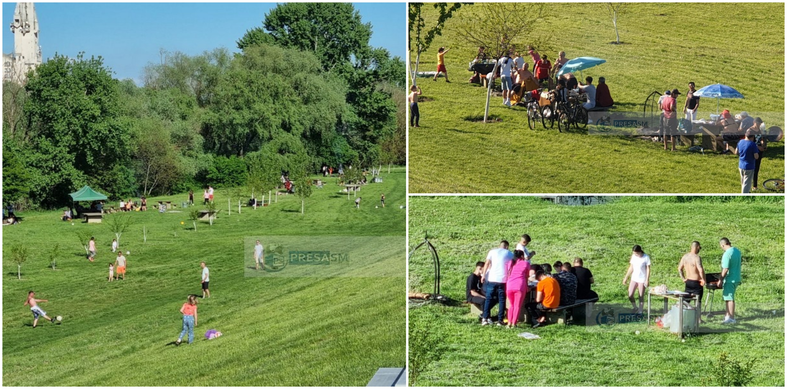 FOTO. Nebunie de 1 Mai, pe malul Someșului, în Satu Mare. Grătare și multă voie bună