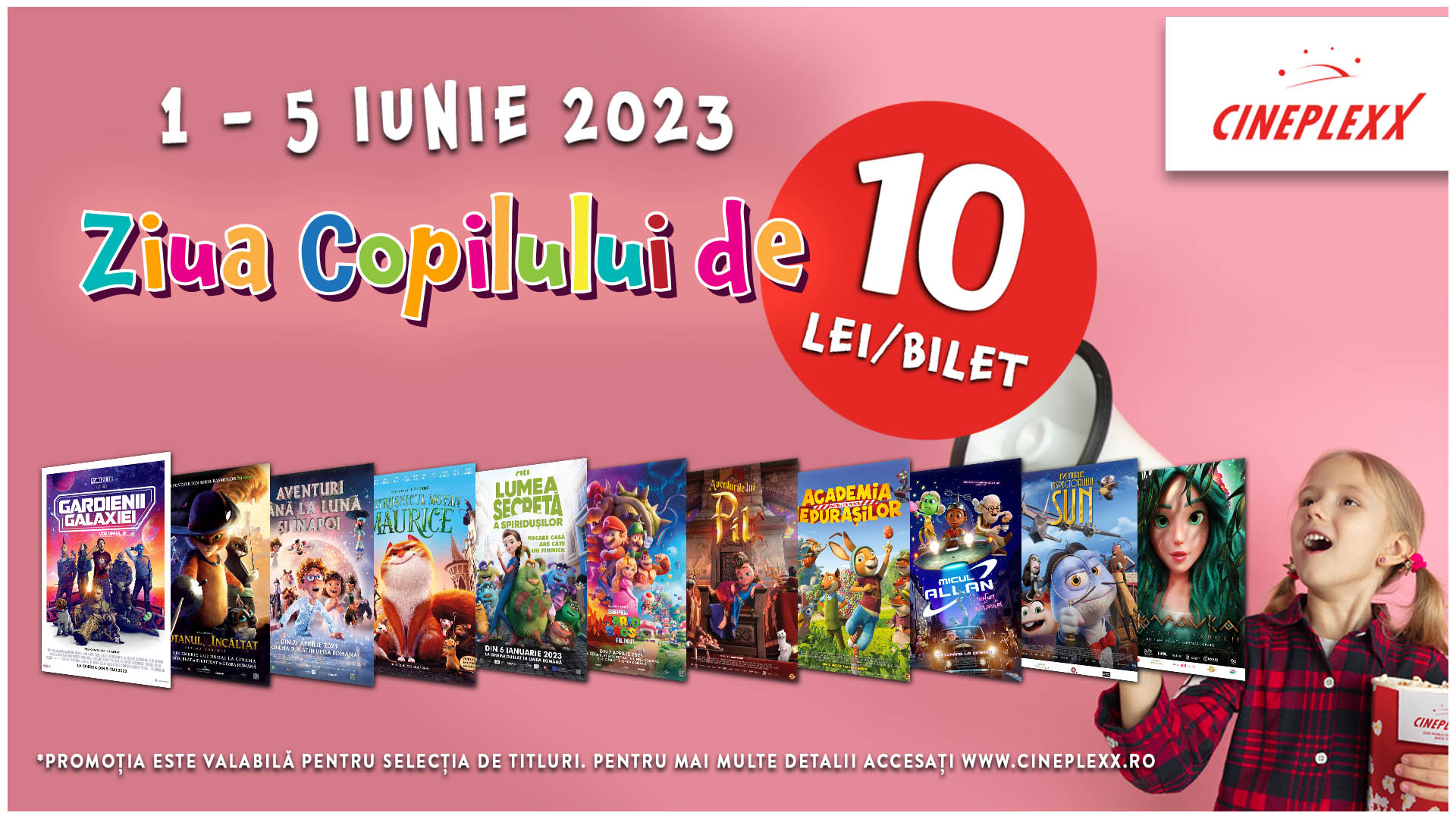Doar la Cineplexx, Ziua Copilului durează 5 zile cu filme la 10 lei biletul