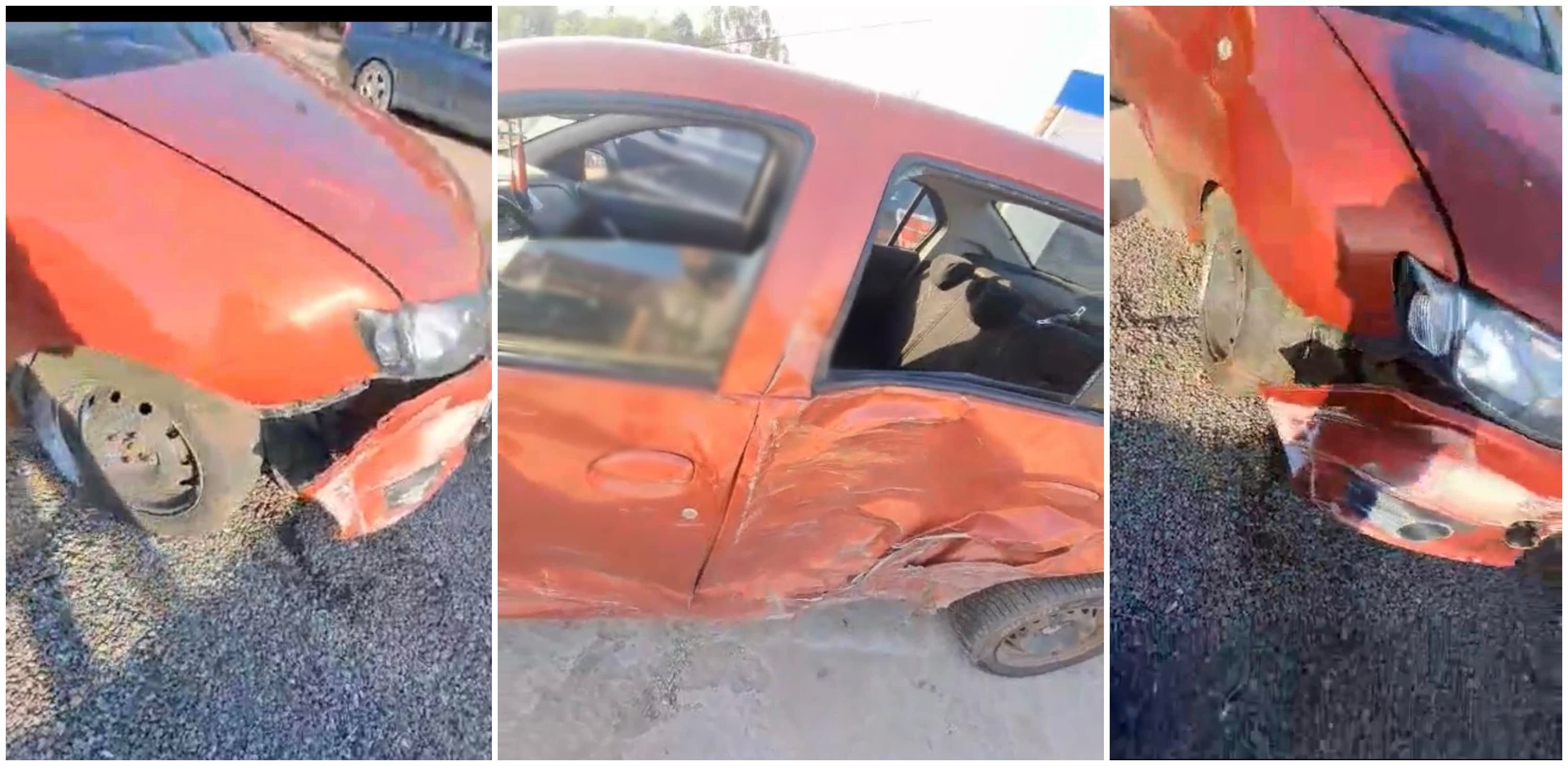 FOTO. Un primar din județ, implicat într-un accident. Mașina, proiectată într-un podeț